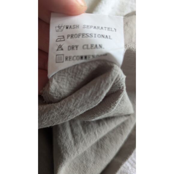 Misslook Grey/Tan Asymmetrical Tunic with Pockets, XL , Cotton/Polyester, Hippie - Picture 7 of 12